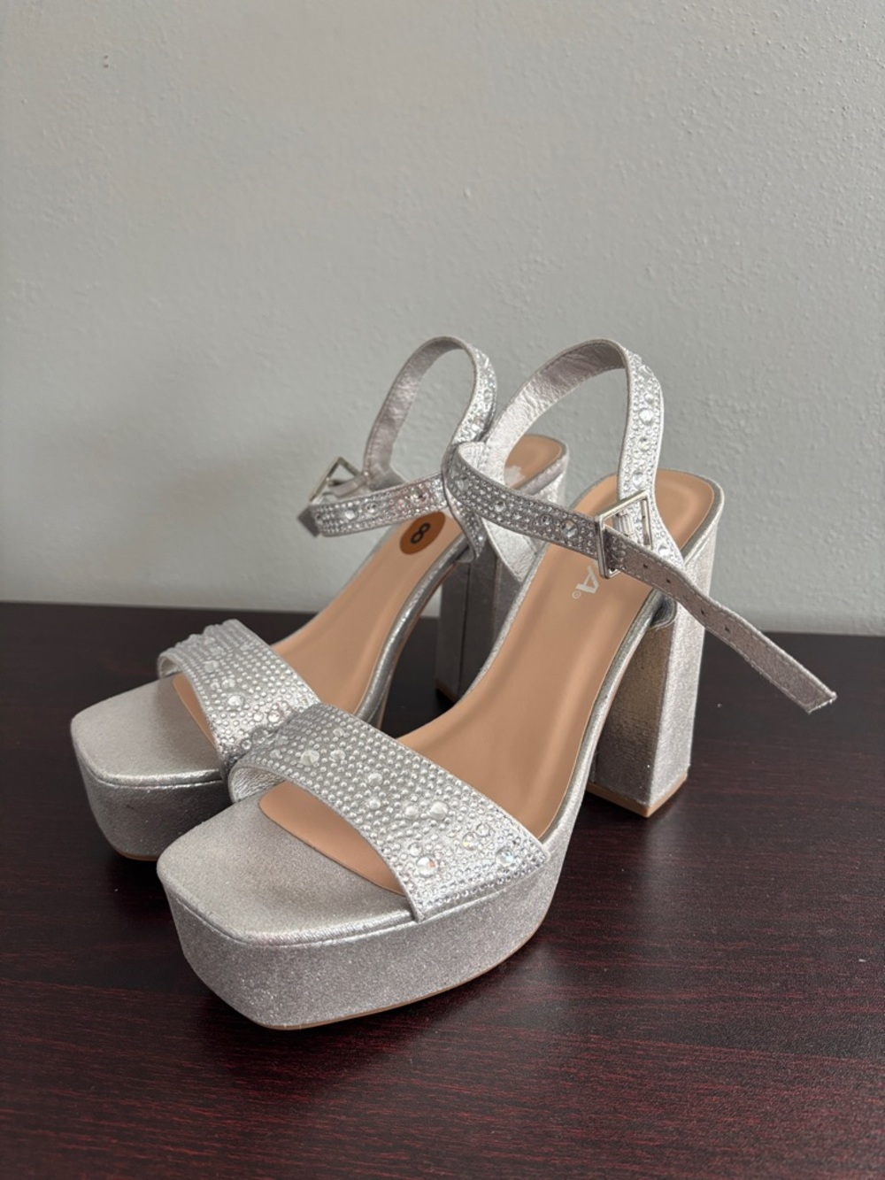 BOGO FREE Soda Women's Glittering Silver Heels Brand New